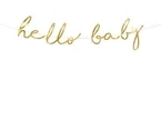 Baner papierowy złoty Hello baby 18x70cm