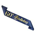 Szarfa granatowa 60 Urodziny 10x160cm