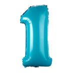 Balon foliowy błękitny cyfra 1 roczek 60cm