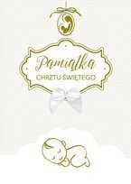 Pamiątka na Chrzest Święty biało złotych 12,5x18cm