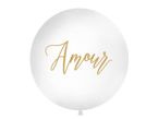 Balon lateksowy biały 1 m okrągły Amour