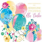 Laurka baloniki Serdeczne Życzenia 15x15cm