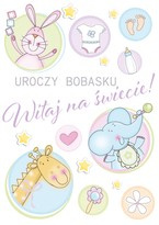 Kartka na narodziny dziecka Zwierzątka 16,5x12cm