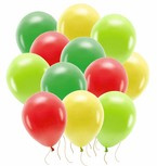 Bukiet balonowy zielono czerwono żółty 30cm 12szt
