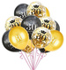 Bukiet balonów 30 urodziny złote czarne 6szt