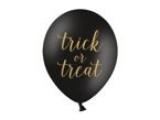Balon czarny złoty nadruk Trick or Treat 30cm 1szt