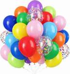 Bukiet balonowy kolorowy konfetti wstążka 15 szt