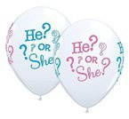 Balony lateksowe He or She? babyshower 5szt