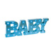 Napis drewniany Baby niebieski świecący