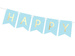 Baner urodzinowy Happy Birthday błękitny 15x175cm