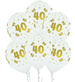 Balony lateksowe 40 urodziny białe 5szt