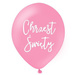 Balon lateksowy różowy Chrzest Świety 1szt
