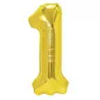 Balon foliowy złoty cyfra 1 73cm Roczek