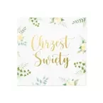 Serwetki papierowe Chrzest liście 33x33cm 10szt