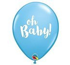 Balony Oh Baby błękitne babyshower 5szt