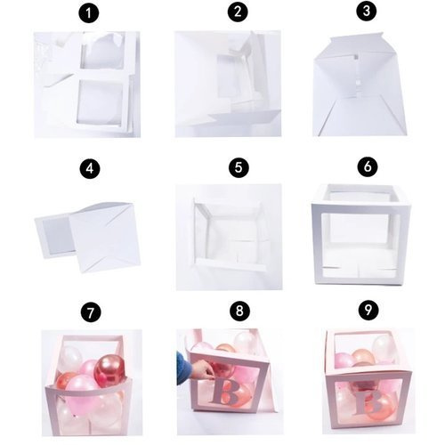 Zestaw pudełek białych na balony 4 szt