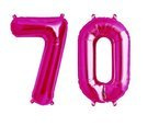 Balony cyfry różowe 70 urodziny 41cm