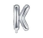 Balon foliowy srebrny litera K 35cm