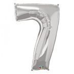 Balon foliowy srebrny cyfra 7 109x75cm