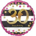 Balon foliowy okrągły 30 urodziny 18cali 45cm