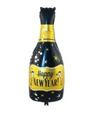Balon foliowy butelka Happy New Year czarna 49x98cm