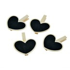 Klamerki drewniane serca 4szt