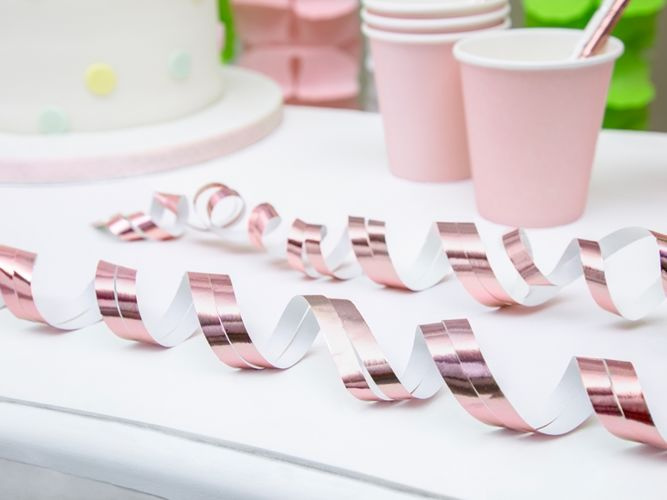 Serpentyny metalizowane różowe złoto 3,8m