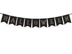 Baner czarny złoty napis Halloween 1,75m