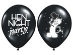 Balon lateksowy czarny Hen Night Party 30cm 1szt