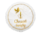 Balon foliowy Chrzest Święty gołąbek 45cm