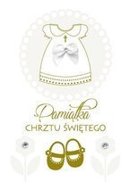 Pamiątka na Chrzest Święty buciki biało złota 12,5x18cm