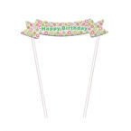 Baner urodzinowy na tort Happy Birthday serduszka