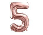 Balon foliowy różowe złoto cyfra 5 86cm