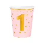 Kubeczki papierowe Roczek rózowe 220 ml 6szt