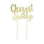 Topper na tort Chrzest Święty złoty 21x14cm