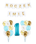 Zestaw Roczek błękitny + Imię baner personalizowany