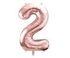 Balon foliowy różowe złoto cyfra 2 86cm