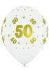 Balony lateksowe 50 urodziny białe 5szt