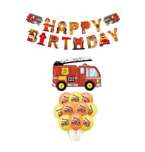 Zestaw dekoracyjny Wóz Strażacki balony baner 12szt