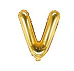 Balon foliowy złoty litera V 35cm