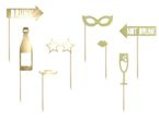 Rekwizyty do zdjęć złote 8szt fotobudka