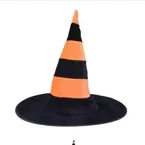 Kapelusz Wiedźmy  pomarańczowy w paski