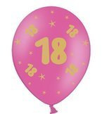 Balony lateksowe 18 urodziny różowe 5szt