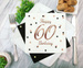 Serwetki papierowe 60 urodziny białe różowe złoto