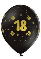 Balony lateksowe 18 urodziny czarne 5szt