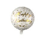 Balon foliowy biały Happy Birthday 45cm