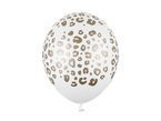 Balon lateksowy biały w złote centki 30cm 1 szt