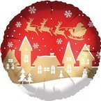 Balon foliowy świąteczny czerwono złoty 45cm