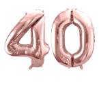 Balony foliowe różowe złoto liczba 40 86cm