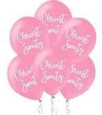 Balon lateksowy różowy Chrzest Świety 1szt